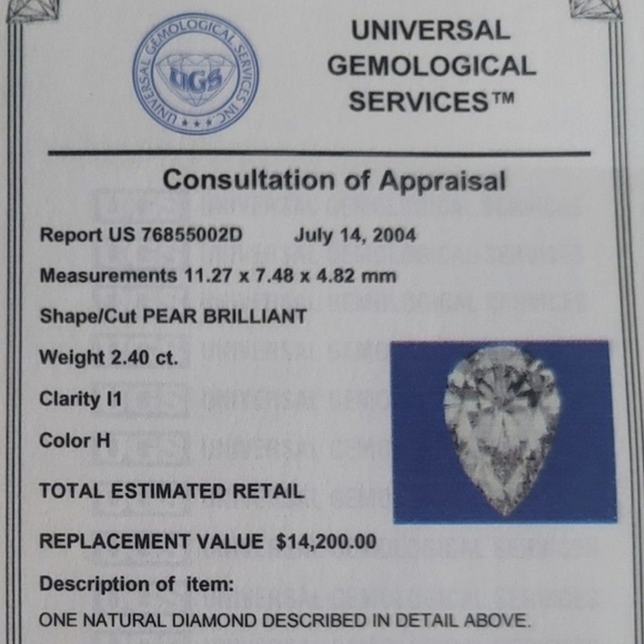 2.40 CT Lose Dimond EGL Certified - Picture 2 of 3